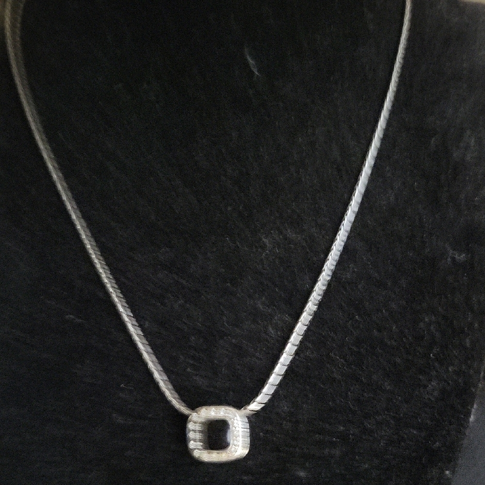 Brighton Silver Plated Necklace with Elegant Square Reversable Pendant $20 - Picture 9 of 12
